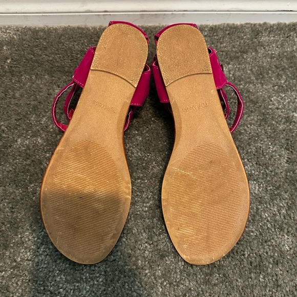 Top Moda Embellished Strappy Ankle Zip Sandals- Fuschia size 8 - Picture 5 of 5